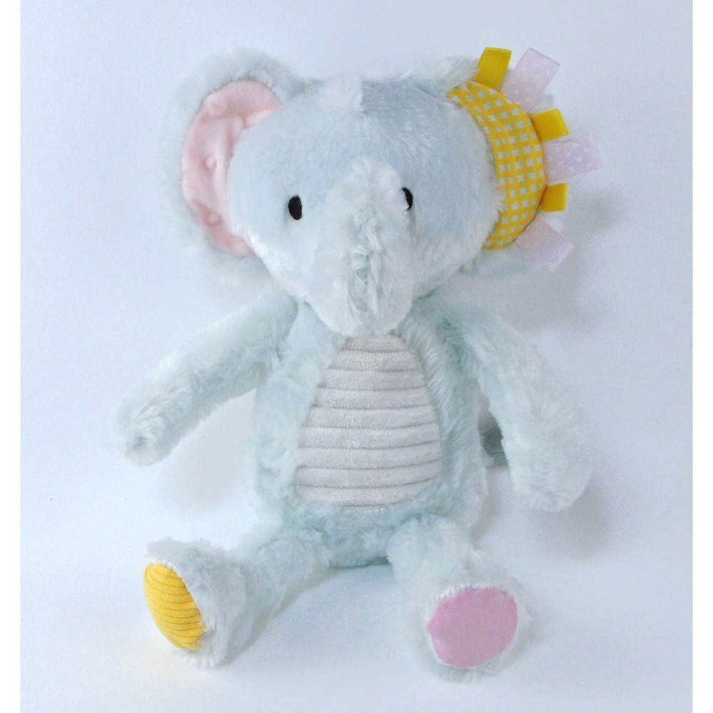 Make Believe Ideas Blue Elephant Plush Rattle Sensory Snuggables Stuffed Animal